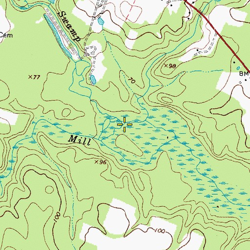 Topographic Map of Jones Hole Swamp, VA