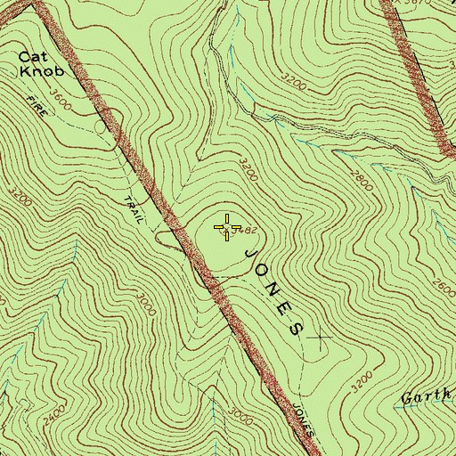 Topographic Map of Jones Mountain, VA