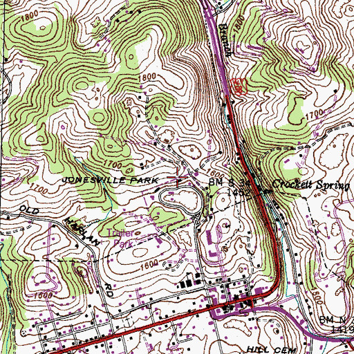 Topographic Map of Jonesville Park, VA