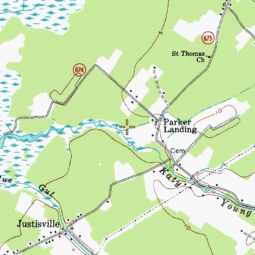 Topographic Map of Katy Young Branch, VA