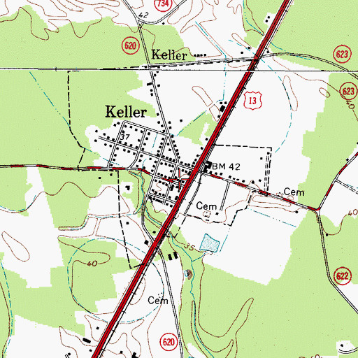 Topographic Map of Keller, VA