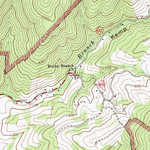 Topographic Map of Kemp Hollow, VA