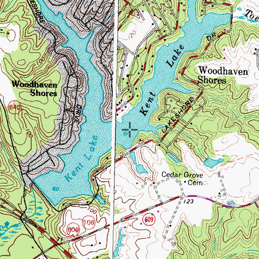Topographic Map of Kent Lake, VA