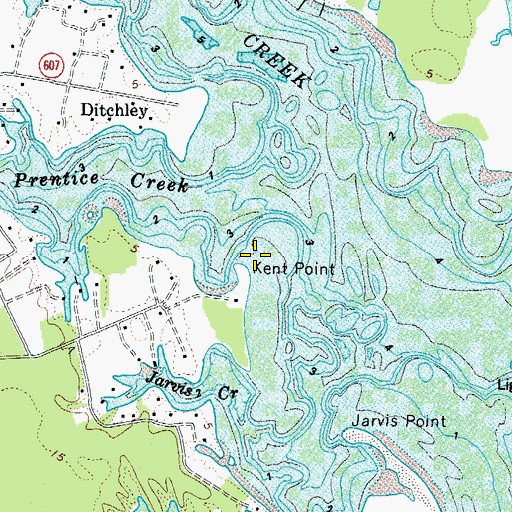 Topographic Map of Kent Point, VA