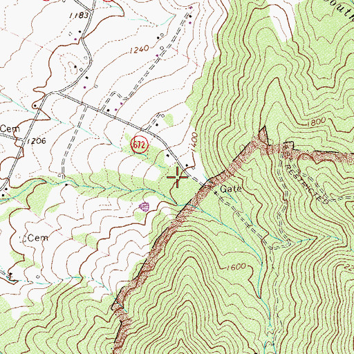 Topographic Map of Kettle Canyon, VA
