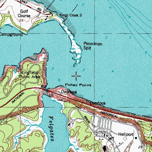 Topographic Map of King Creek, VA