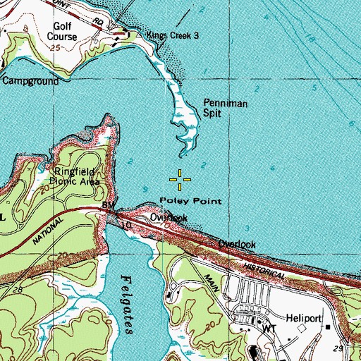 Topographic Map of King Creek, VA