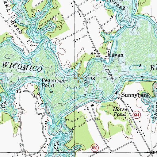 Topographic Map of King Point, VA
