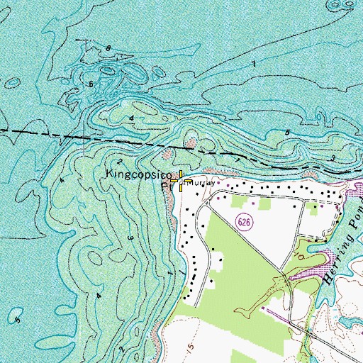 Topographic Map of Kingcopsico Point, VA
