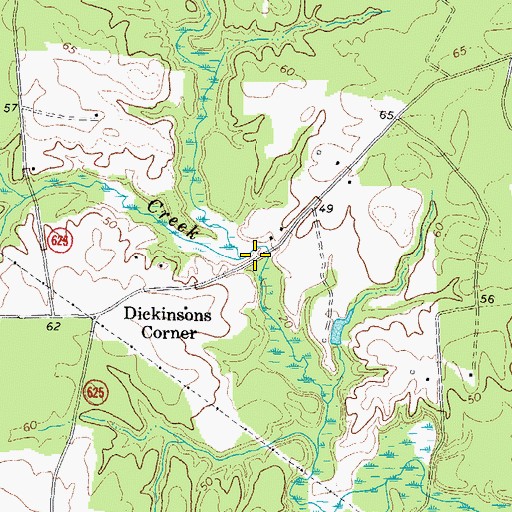 Topographic Map of Kings Mill Creek, VA