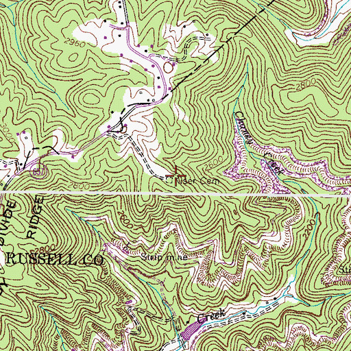 Topographic Map of Kiser Cemetery, VA