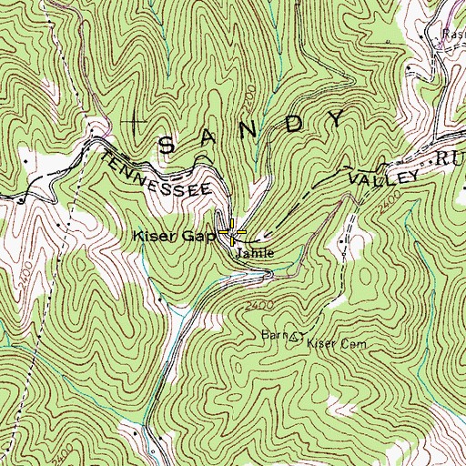 Topographic Map of Kiser Gap, VA