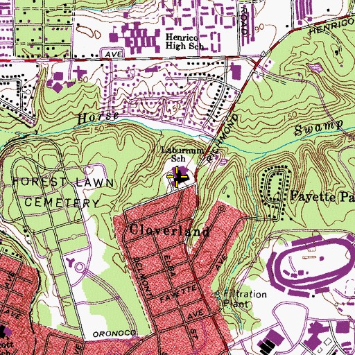 Topographic Map of Laburnum Elementary School, VA