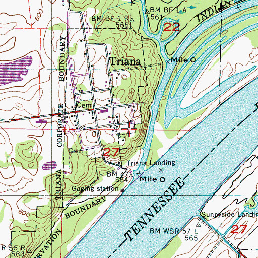 Topographic Map of Flamingo Park, AL