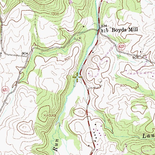 Topographic Map of Lands Run, VA