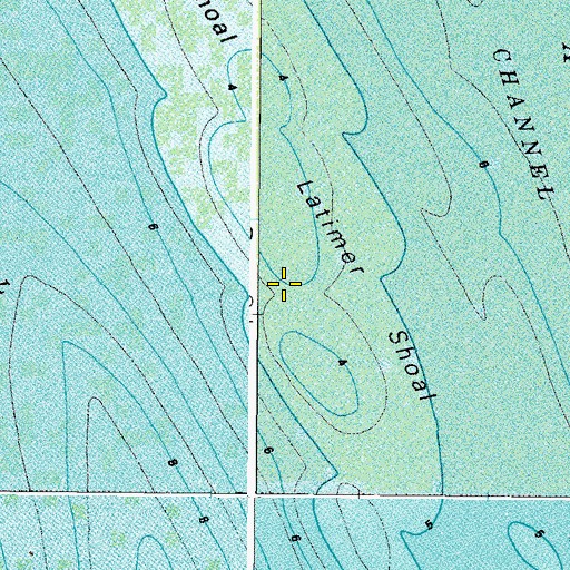 Topographic Map of Latimer Shoal, VA