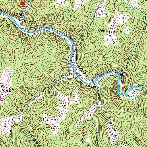Topographic Map of Laurel Branch, VA