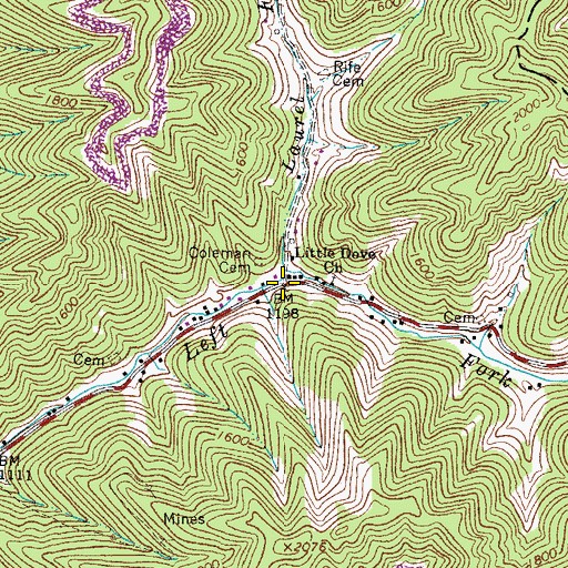 Topographic Map of Laurel Fork, VA