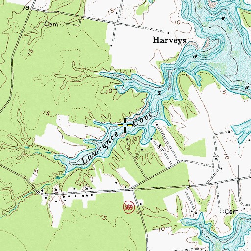 Topographic Map of Lawrence Cove, VA