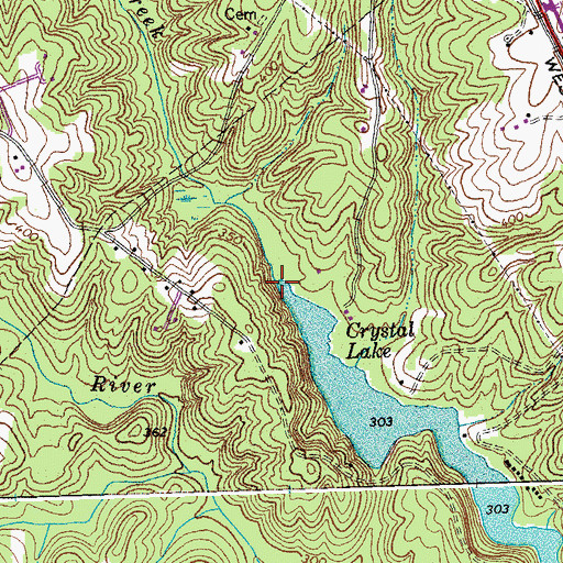 Topographic Map of Lazaretto Creek, VA