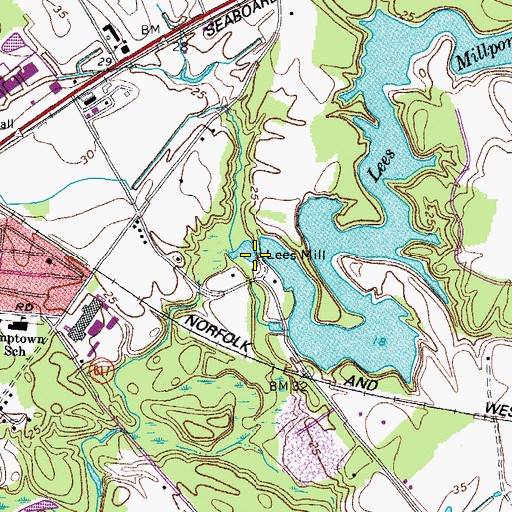 Topographic Map of Lees Millpond, VA