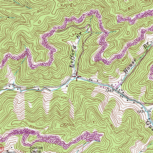 Topographic Map of Lefford Branch, VA
