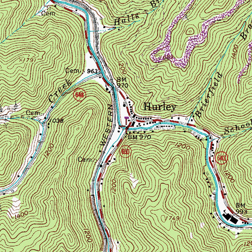 Topographic Map of Lester Fork, VA
