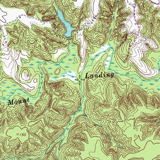 Topographic Map of Lewis Creek, VA