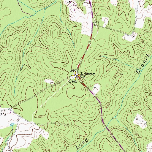Topographic Map of Liberty Church, VA