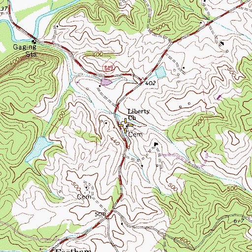 Topographic Map of Liberty Church, VA