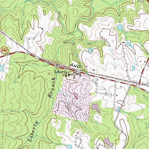 Topographic Map of Liberty Church, VA