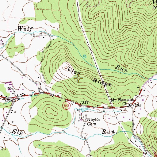 Topographic Map of Lick Ridge, VA