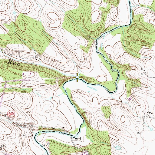 Topographic Map of Lick Run, VA