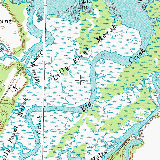 Topographic Map of Lilly Point Marsh, VA