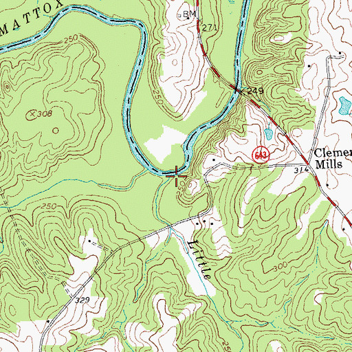 Topographic Map of Little Bent Creek, VA