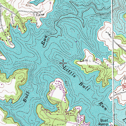 Topographic Map of Little Bull Run, VA