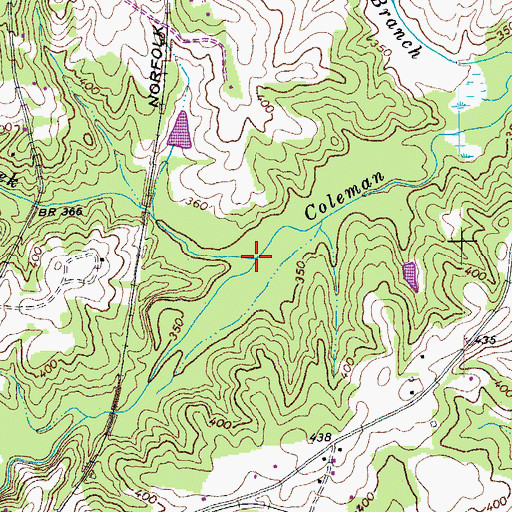 Topographic Map of Little Coleman Creek, VA