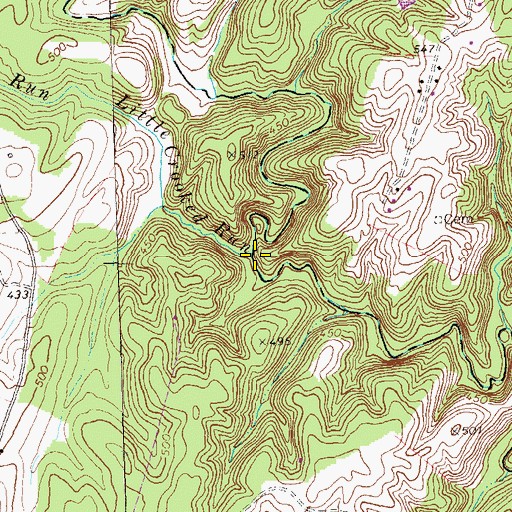 Topographic Map of Little Crooked Run, VA