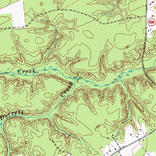 Topographic Map of Little Dorrell Creek, VA