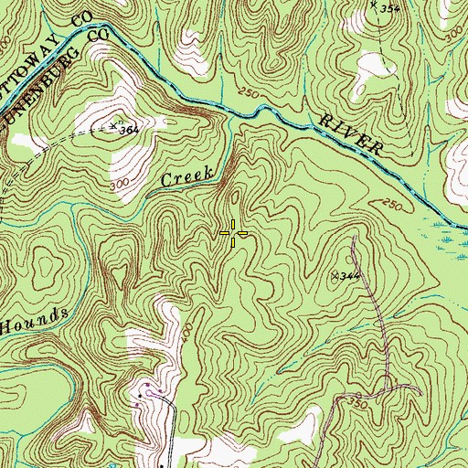 Topographic Map of Little Hounds Creek, VA