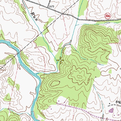 Topographic Map of Little Indian Run, VA