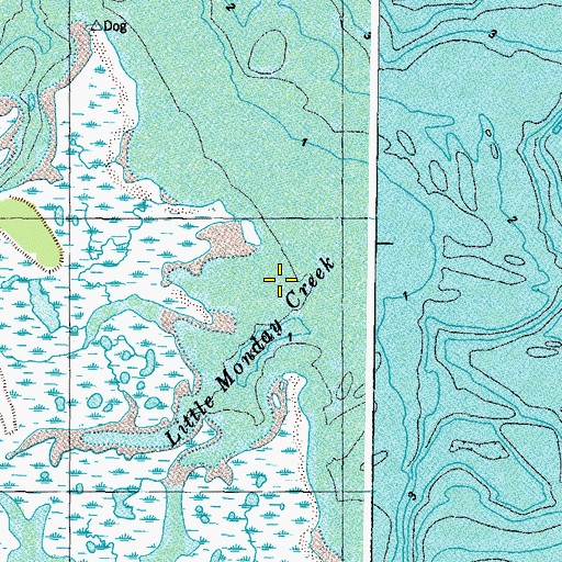 Topographic Map of Little Monday Creek, VA