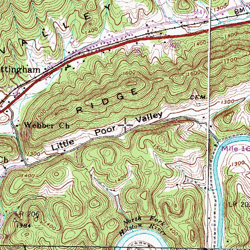 Topographic Map of Little Poor Valley, VA