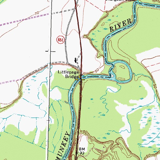 Topographic Map of Littlepage Bridge, VA