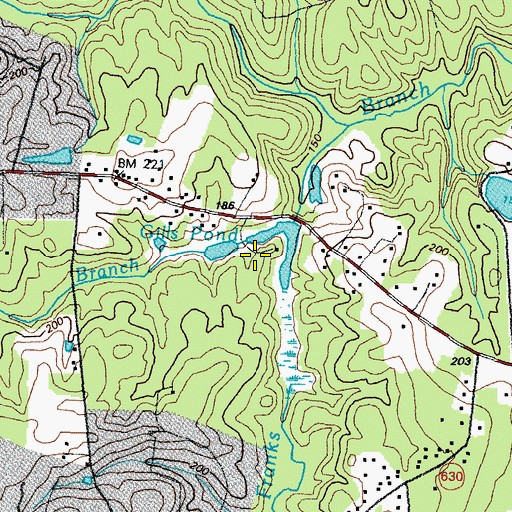 Topographic Map of Locust Branch, VA