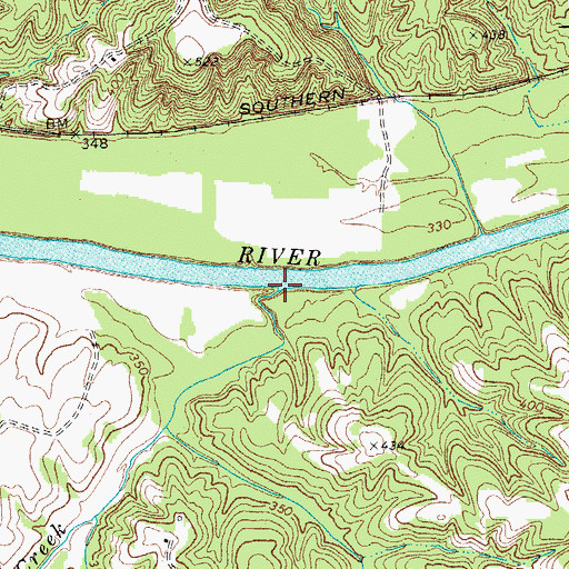 Topographic Map of Locust Creek, VA