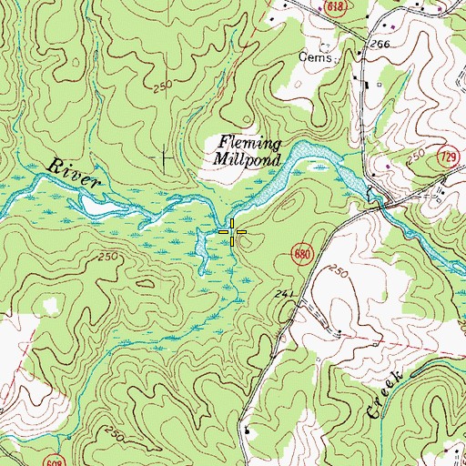 Topographic Map of Locust Creek, VA