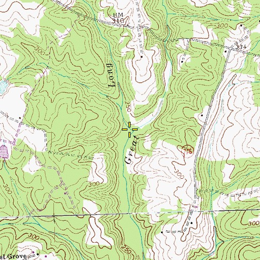 Topographic Map of Long Branch, VA