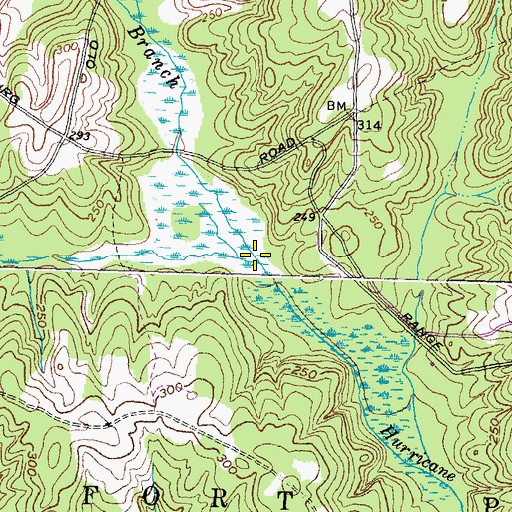 Topographic Map of Long Branch, VA