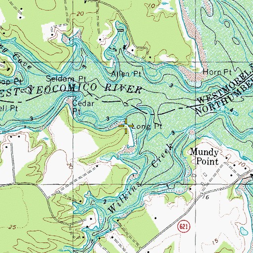 Topographic Map of Long Point, VA